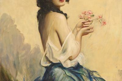 Boleslaw Von Szankowski Frau Mit Blume Um 1908