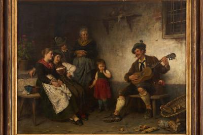 Rudolf Epp Stubenszene Mit Gitarrenspieler 1855